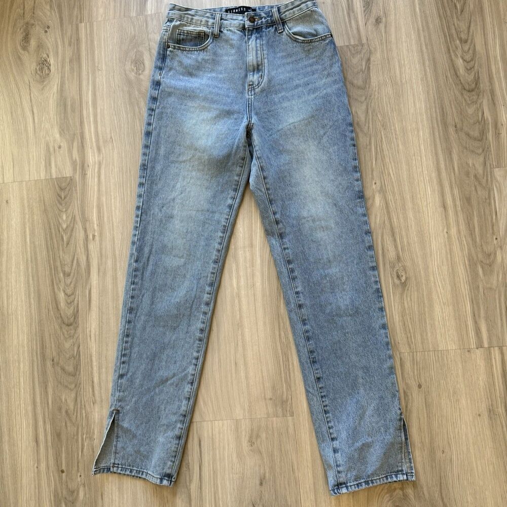 Lioness Alabama Baggy Jeans Size S Slouchy Denim Split Leg 100% Cotton EUC